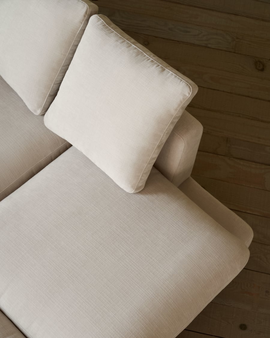 Gala 4 seater sofa with right side chaise longue in beige, 300 cm