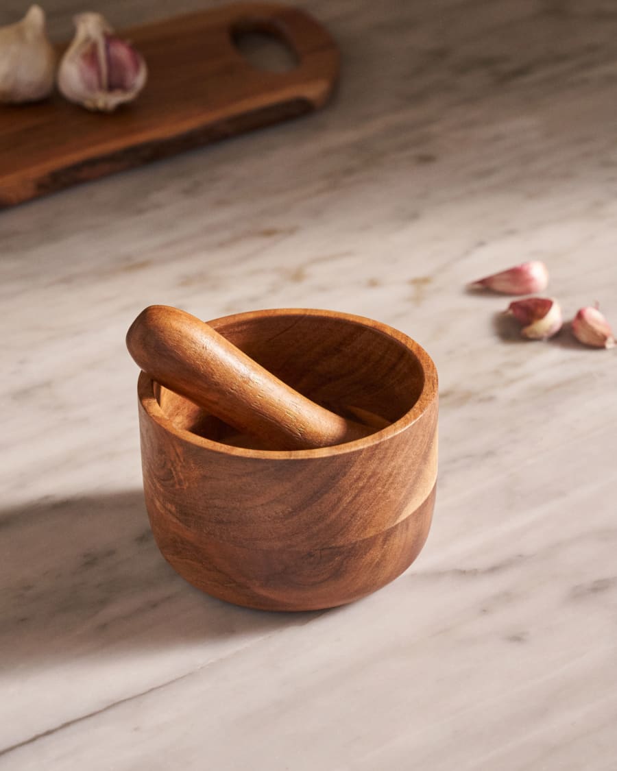 Delci acacia wood pestle and mortar