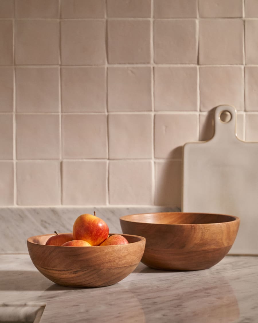 Delci set of 2 acacia wood bowls