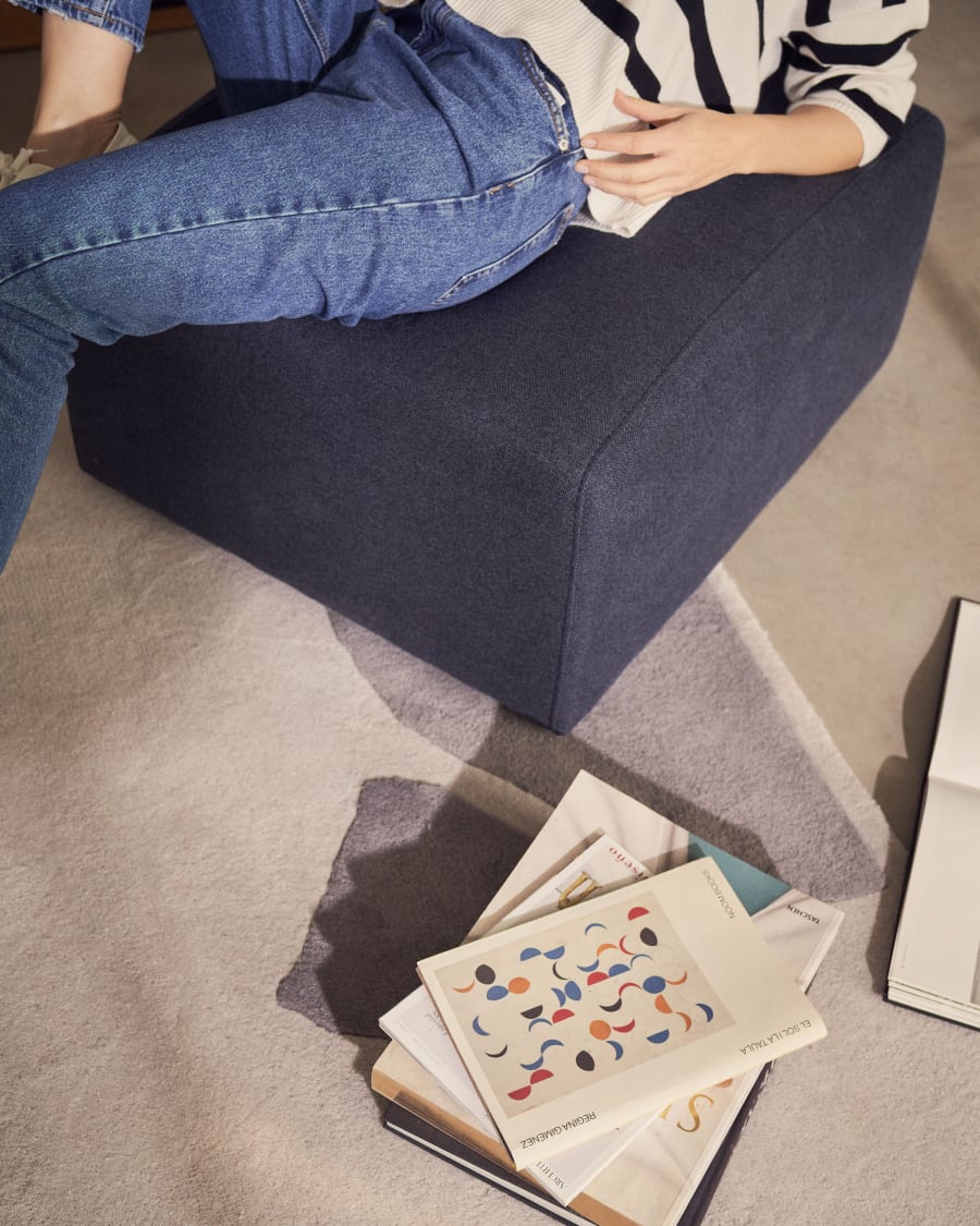 Neom footrest in blue, 75 x 64 cm FSC Mix Credit