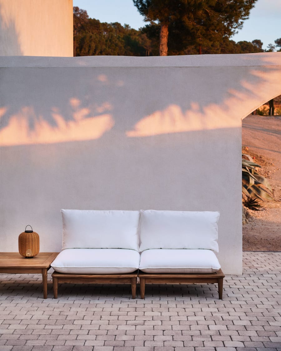Portitxol set of 2 modular armchairs in solid teak