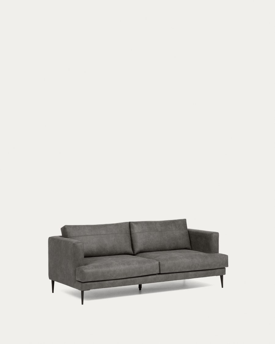 Tanya 2 seater sofa upholstered in dark grey 183 cm FSC Mix Credit