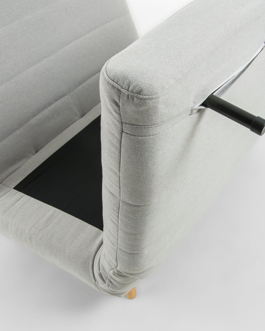 Susan sofa bed in light grey, 107 x 91 (192) cm