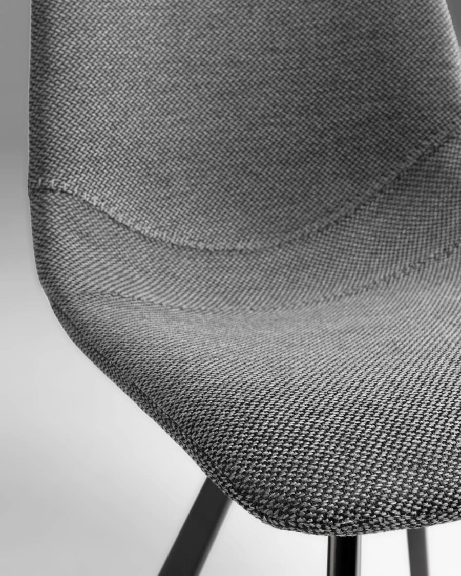 Καρέκλα Alve, ανοιχτό γκρι και μαύρα ατσάλινα πόδια