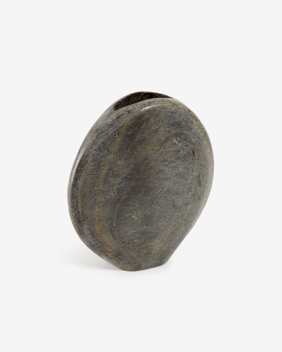 Tovah small marble vase in grey, 24 cm