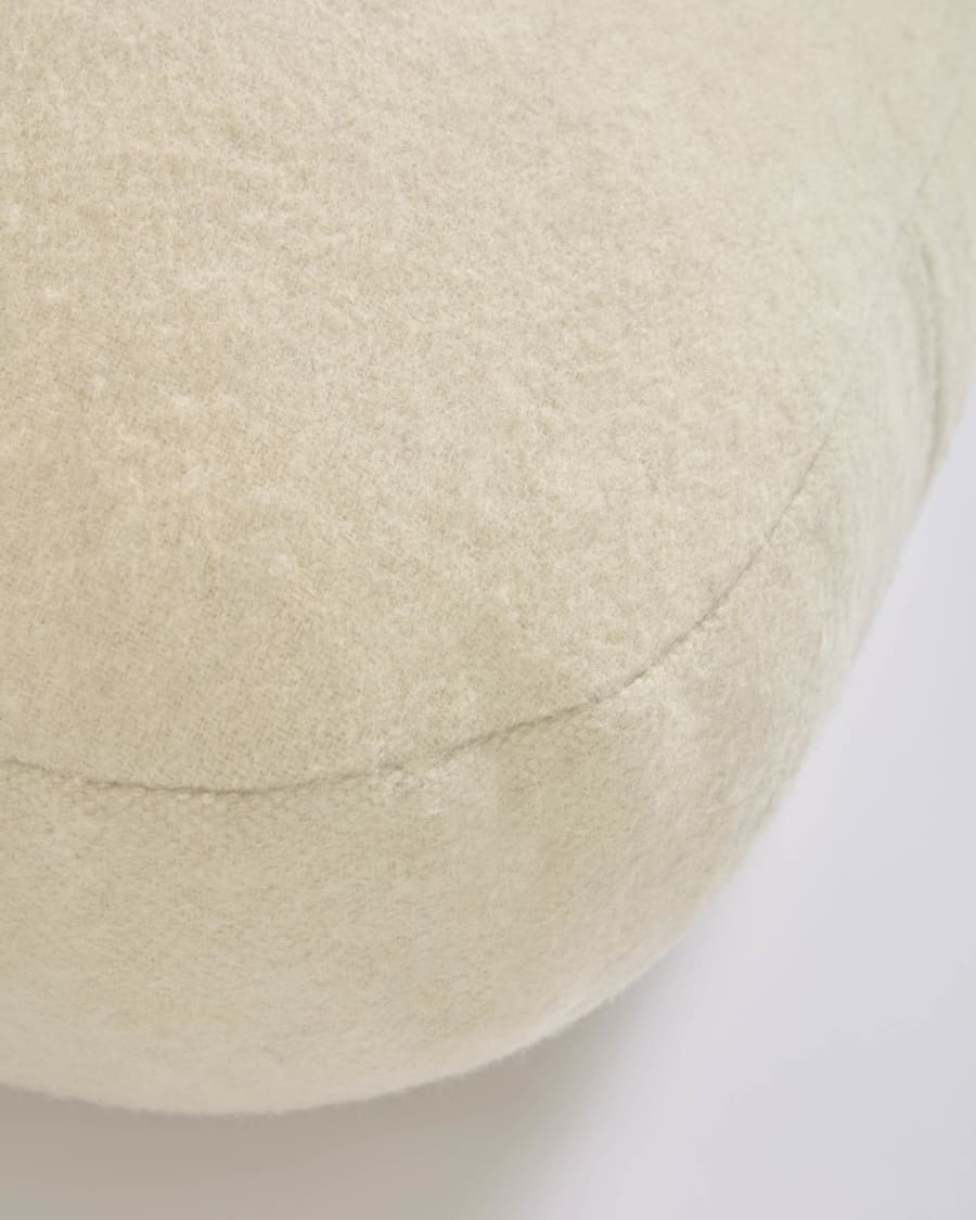 Gaby 100% wool pouffe in beige