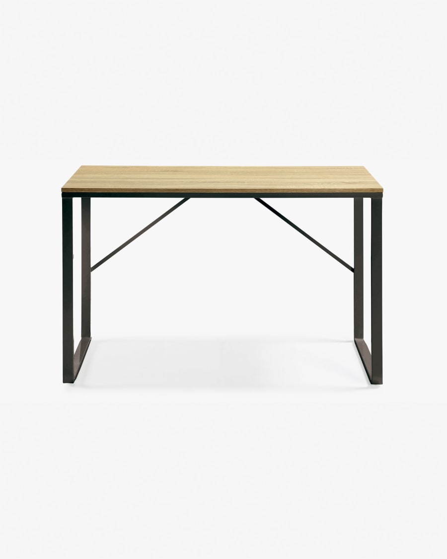 Talbot melamine desk with natural finish, and legs in a black finish, 120 x 60 cm