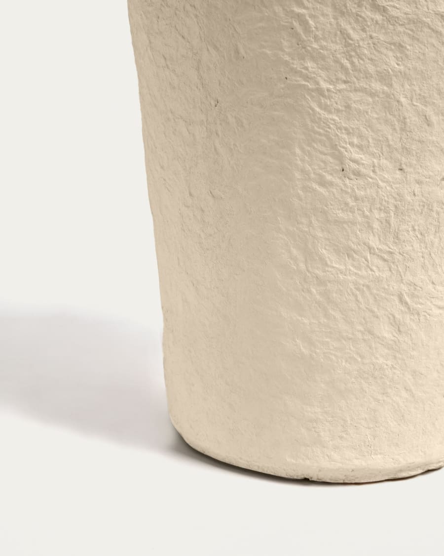 Candida cotton maché vase in beige, 30 cm