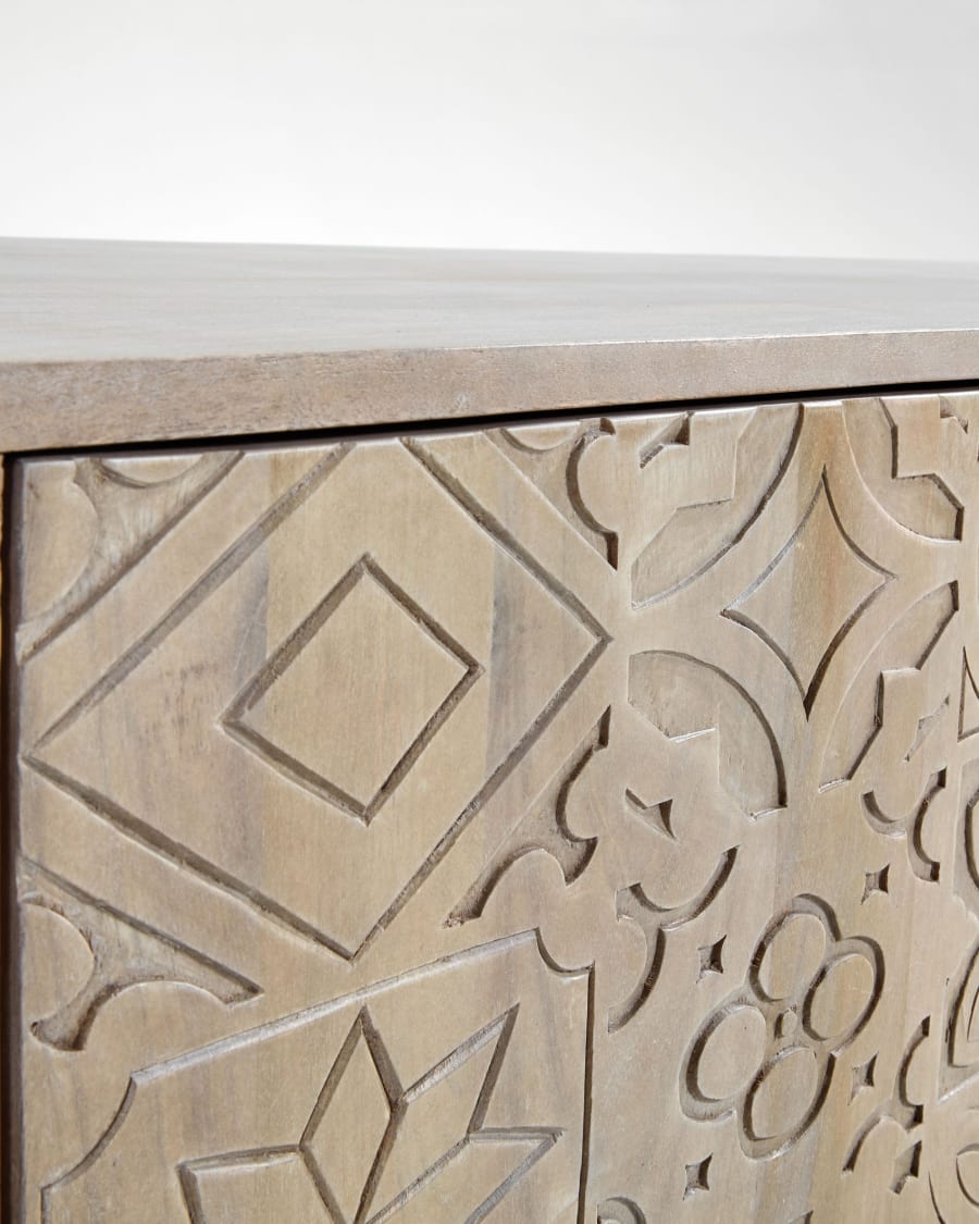 Seleb solid mango wood TV stand with 2 doors, 160 x 56 cm