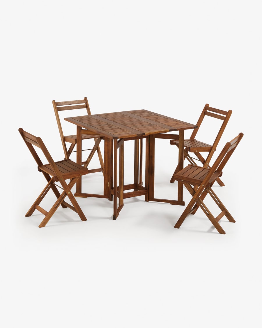 Ensemble table et 4 chaises Gustave pliables