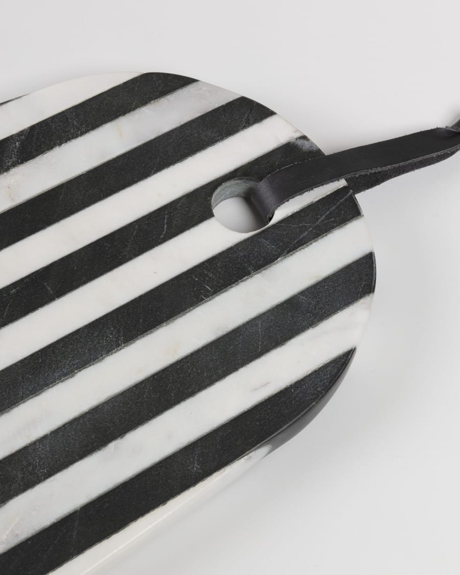 Bergman rectangular chopping board black white marble arch