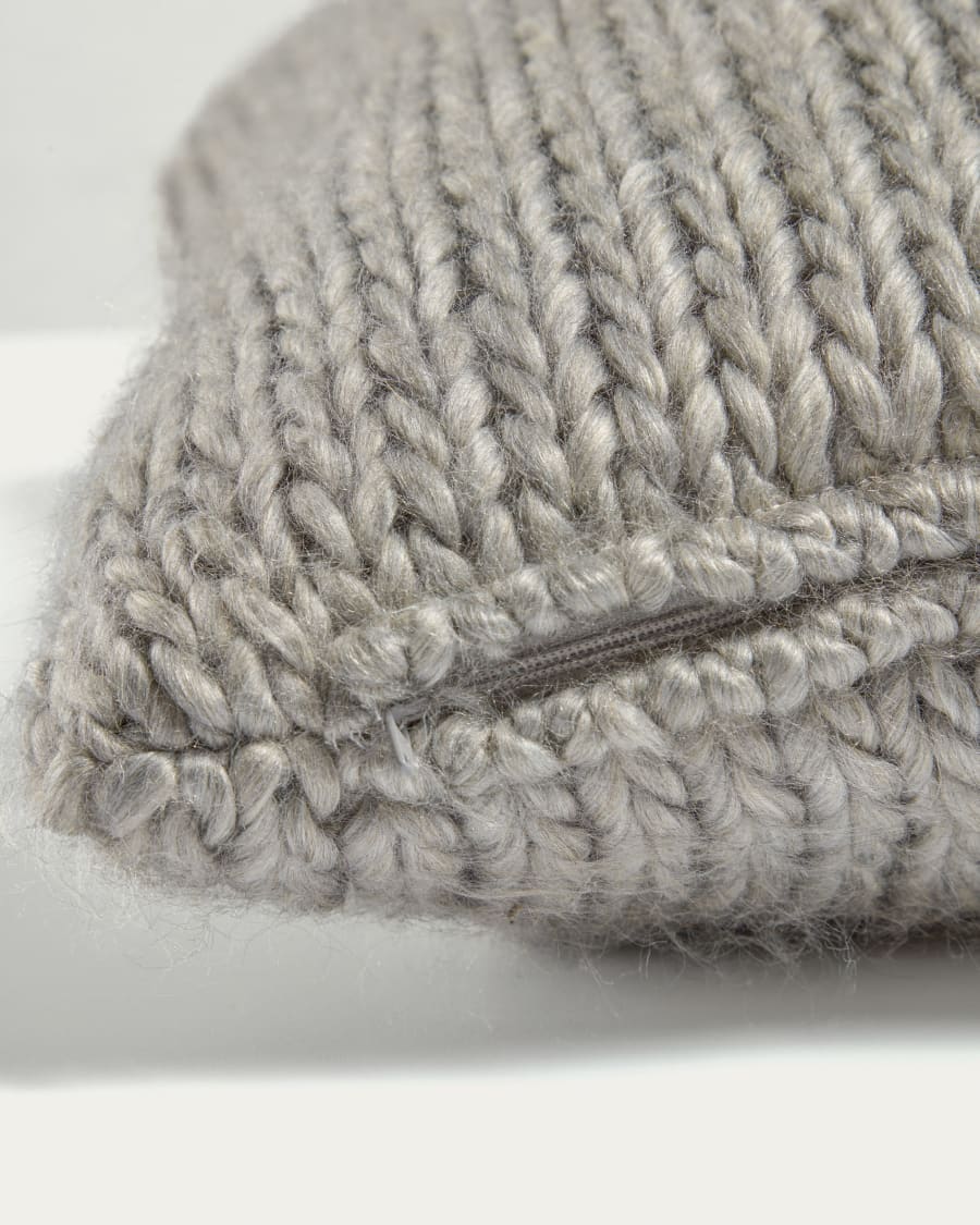 Jandra cushion cover in grey wool, 45 x 45 cm