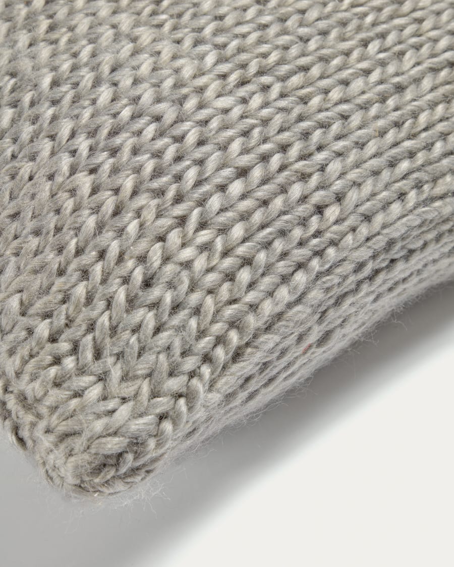 Jandra cushion cover in grey wool, 45 x 45 cm