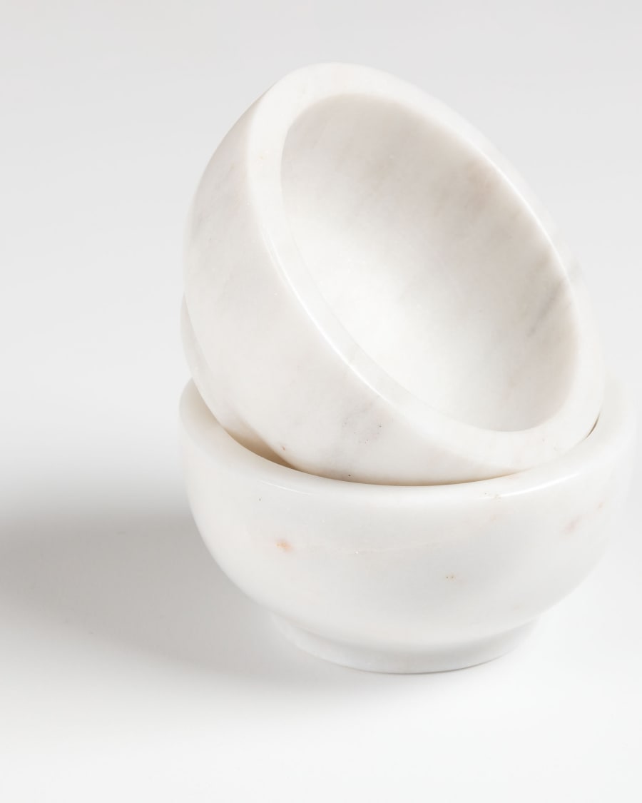 Callhan 2er-Set Schalen aus weissem Marmor