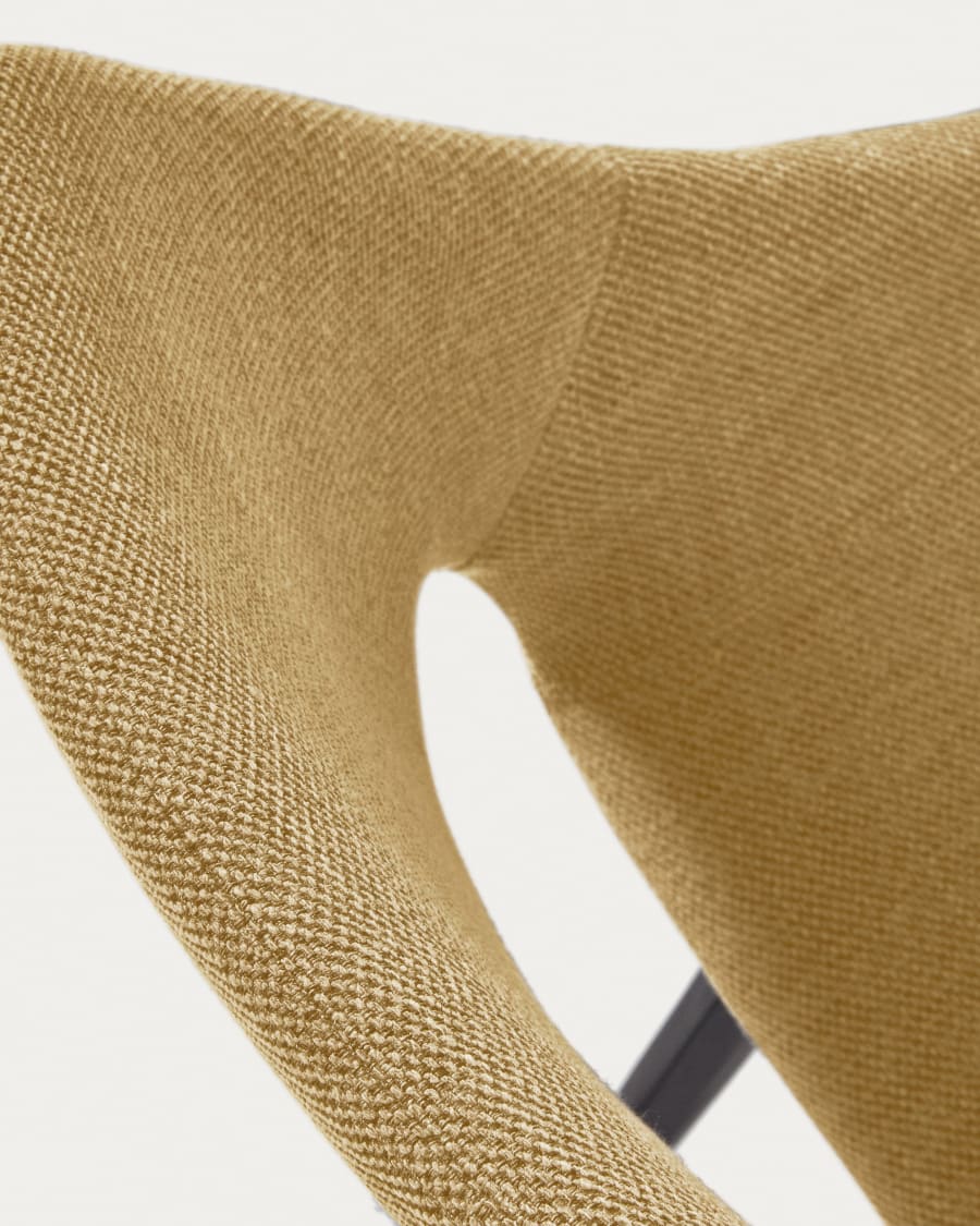 Hest mustard chair with steel legs with black finish