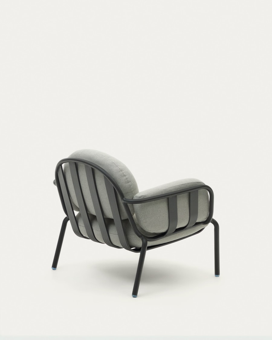 Joncols outdoor aluminium armchair with a powder coated grey finish