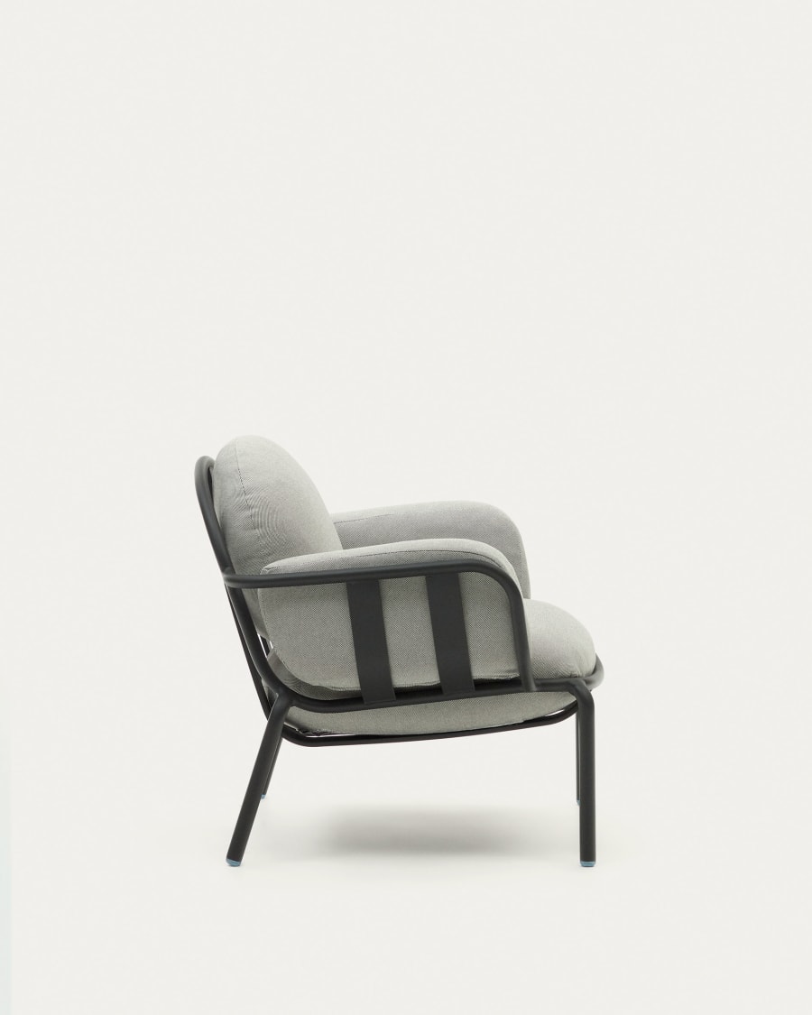Joncols outdoor aluminium armchair with a powder coated grey finish