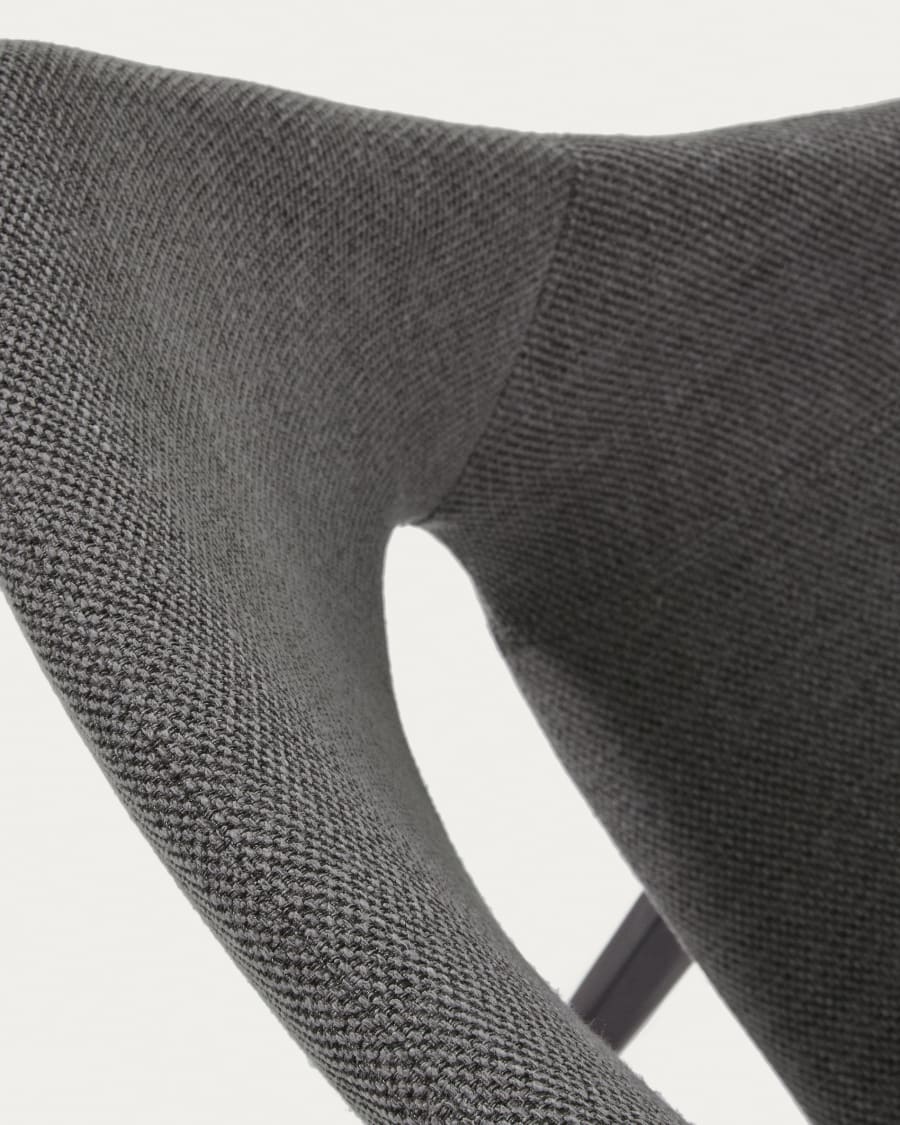 Hest dark grey chair with steel legs with black finish
