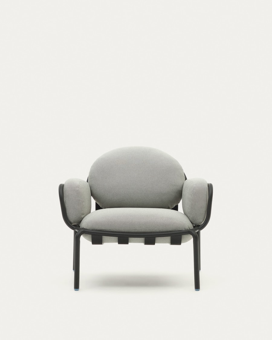 Joncols outdoor aluminium armchair with a powder coated grey finish