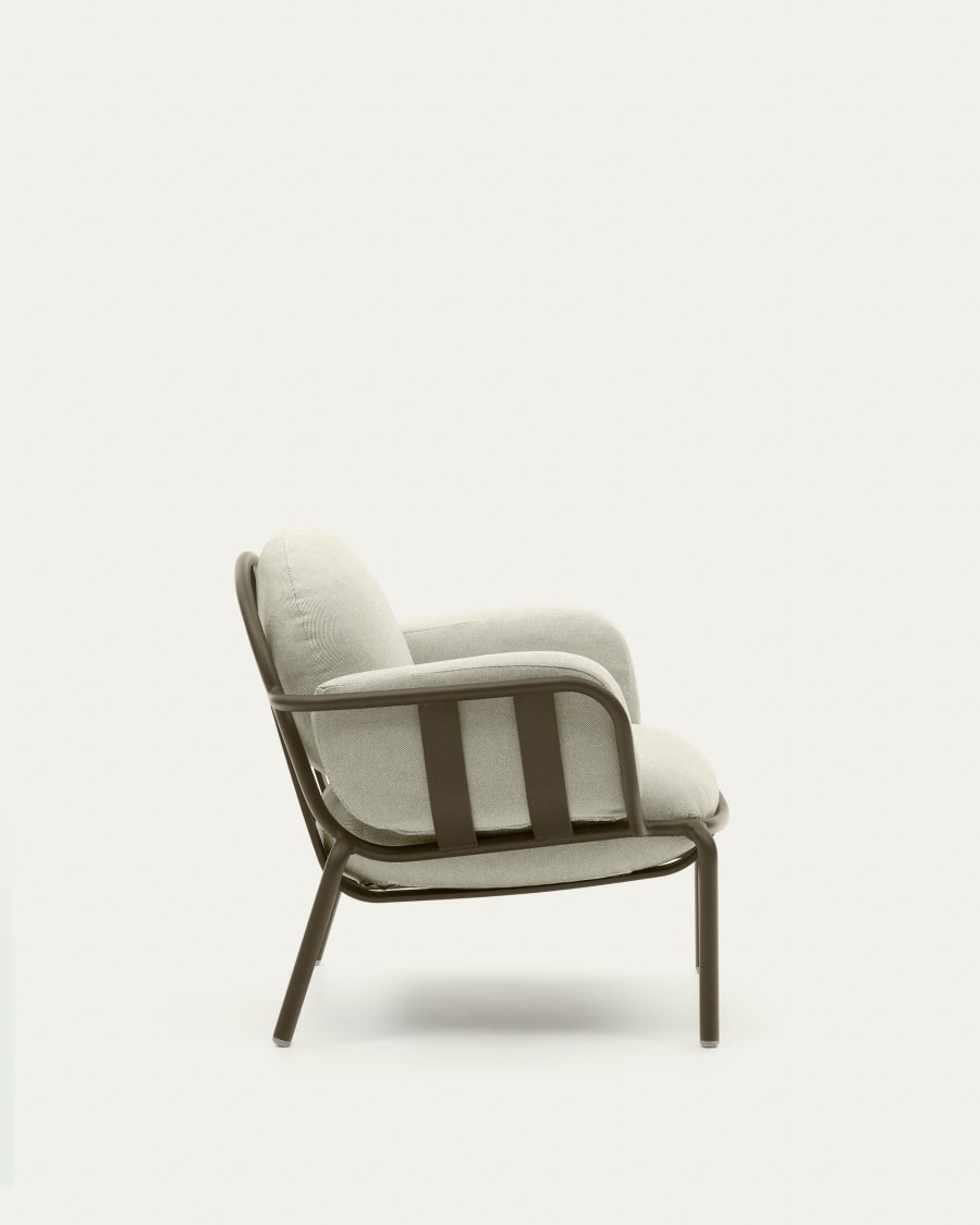 Joncols outdoor aluminium armchair with a powder coated green finish