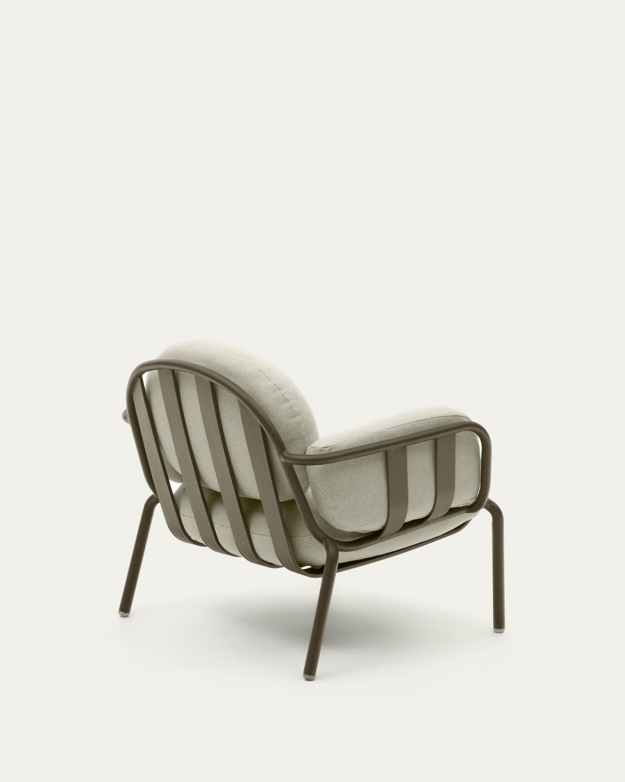 Joncols outdoor aluminium armchair with a powder coated green finish