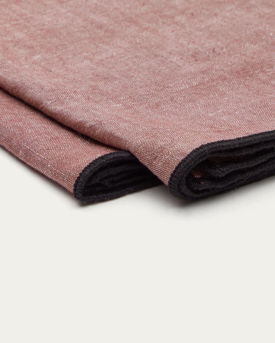 Mirna set of 2 serviettes in maroon linen and cotton