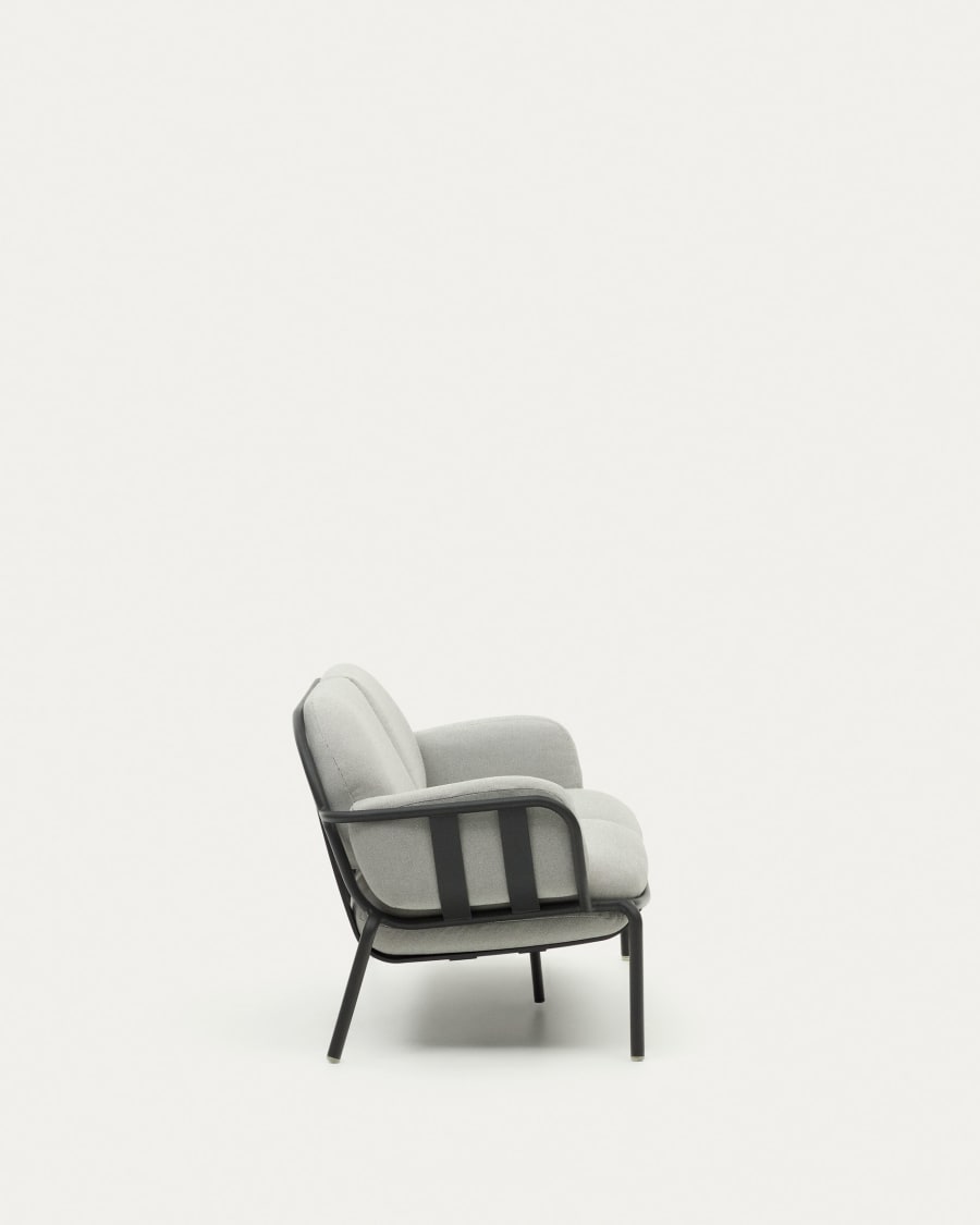Joncols outdoor aluminium 2 seater sofa with powder coated grey finish, 165 cm
