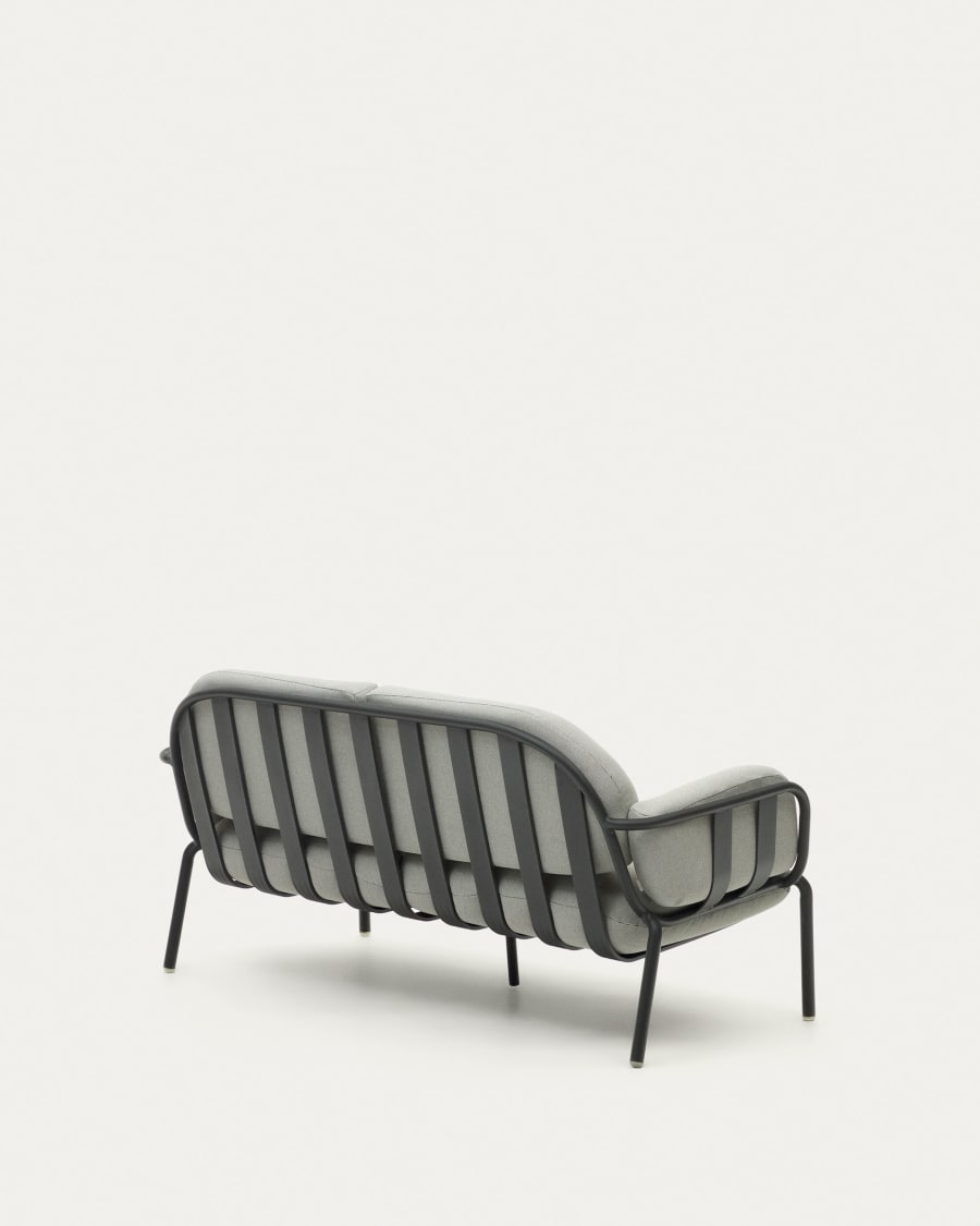 Joncols outdoor aluminium 2 seater sofa with powder coated grey finish, 165 cm
