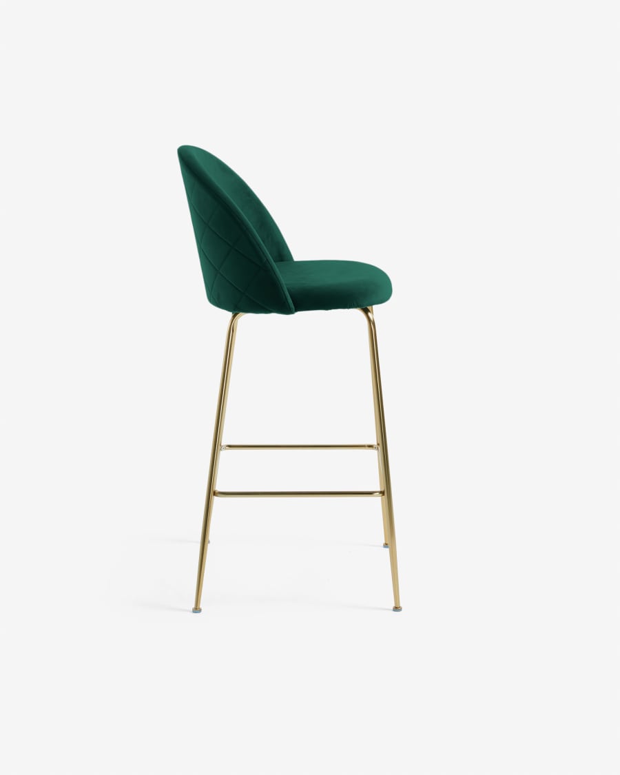 Green velvet Ivonne stool height 65 cm