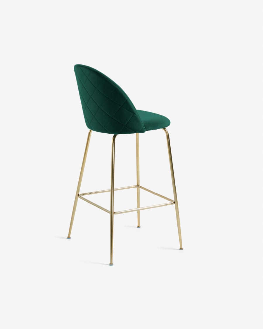 Green velvet Ivonne stool height 65 cm