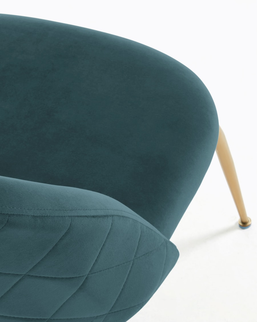 Turquoise velvet Ivonne armchair