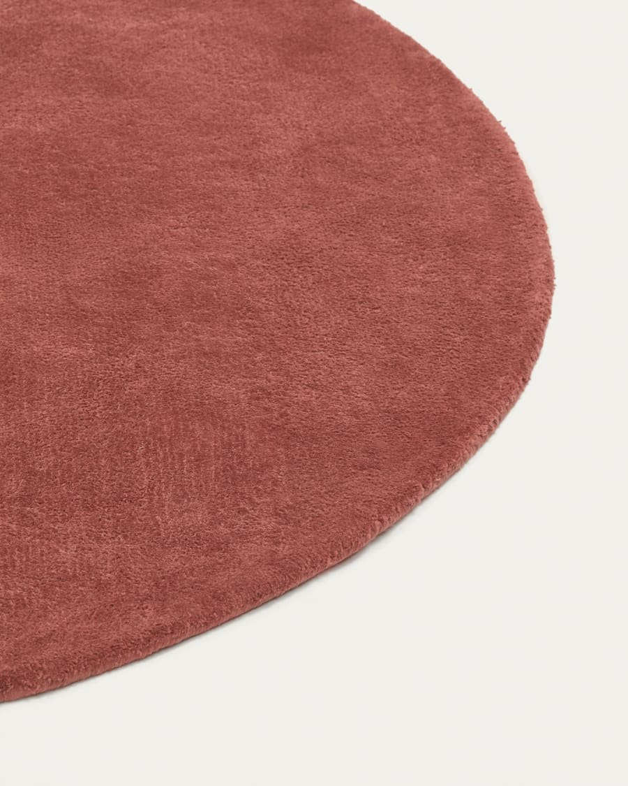 Daianna round rug, 100% maroon cotton, Ø 120 cm