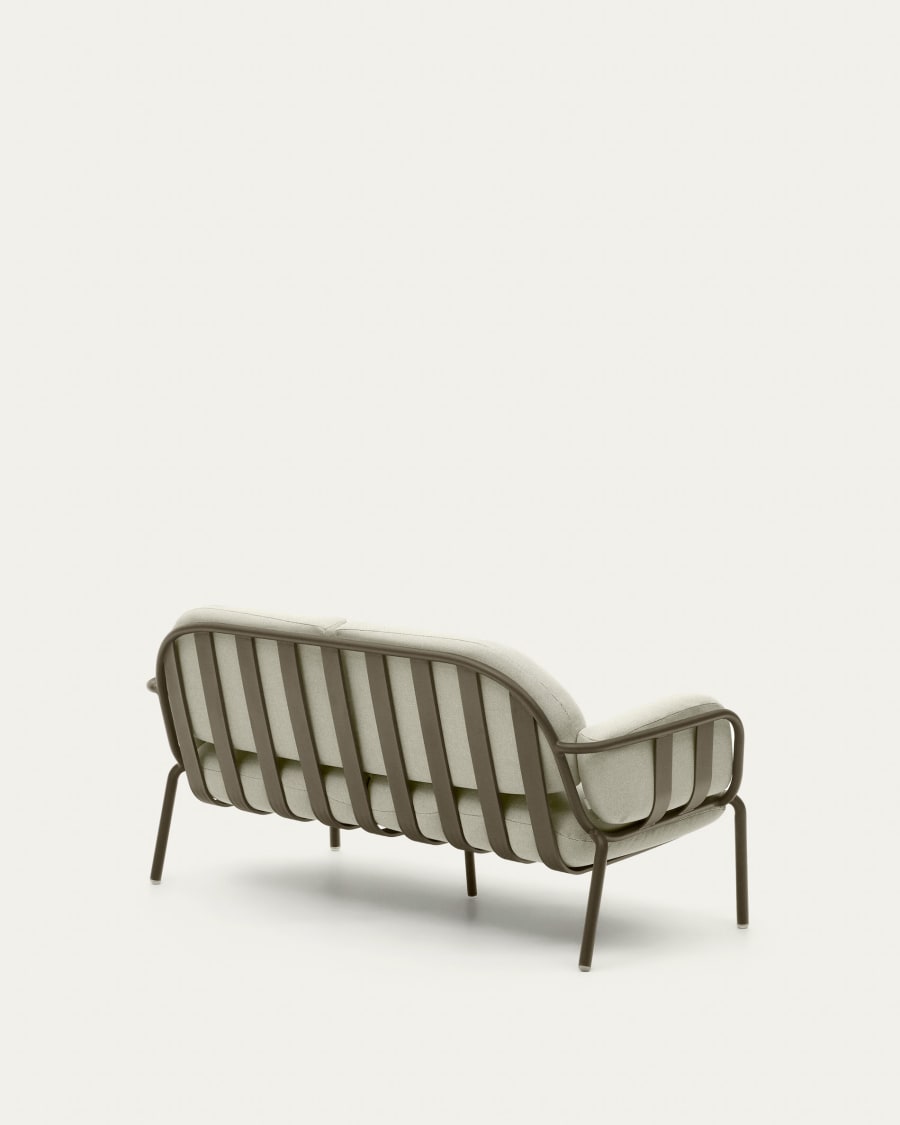 Joncols outdoor aluminium 2 seater sofa with powder coated green finish, 164cm