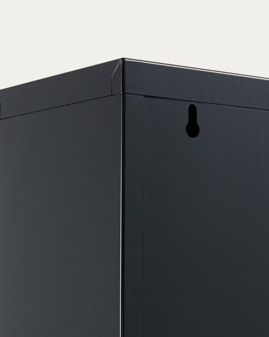 Ode shoe rack with 4 doors in dark grey, 50 x 136 cm