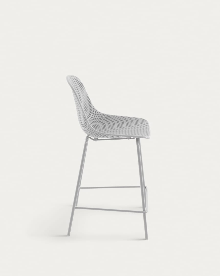 Quinby outdoor stool in white, height 65 cm