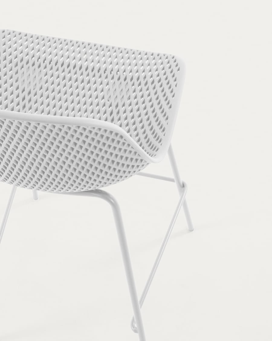 Quinby outdoor stool in white, height 75 cm