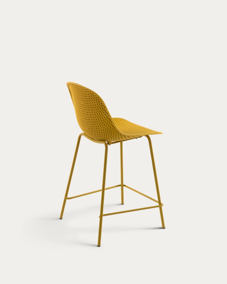 Quinby outdoor stool in yellow, height 65 cm