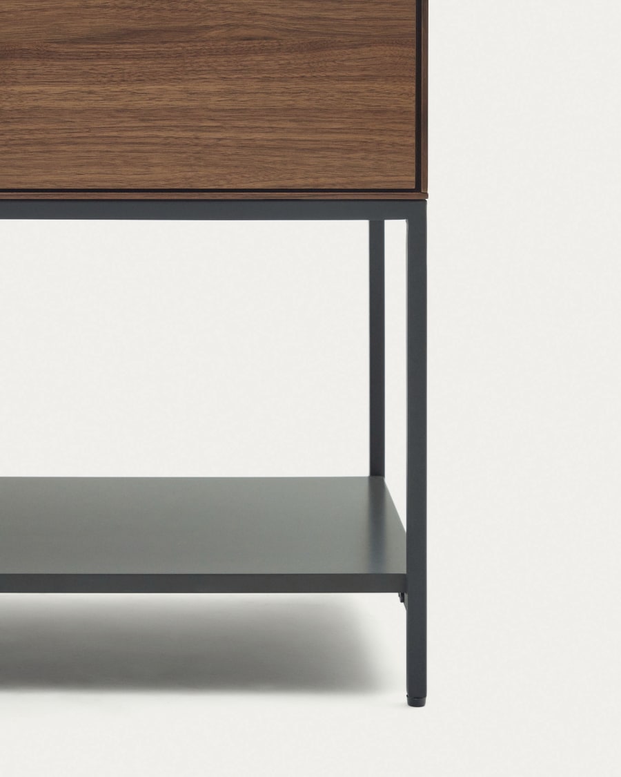 Vedrana 3 door sideboard in walnut veneer with steel legs, 195 x 80 cm