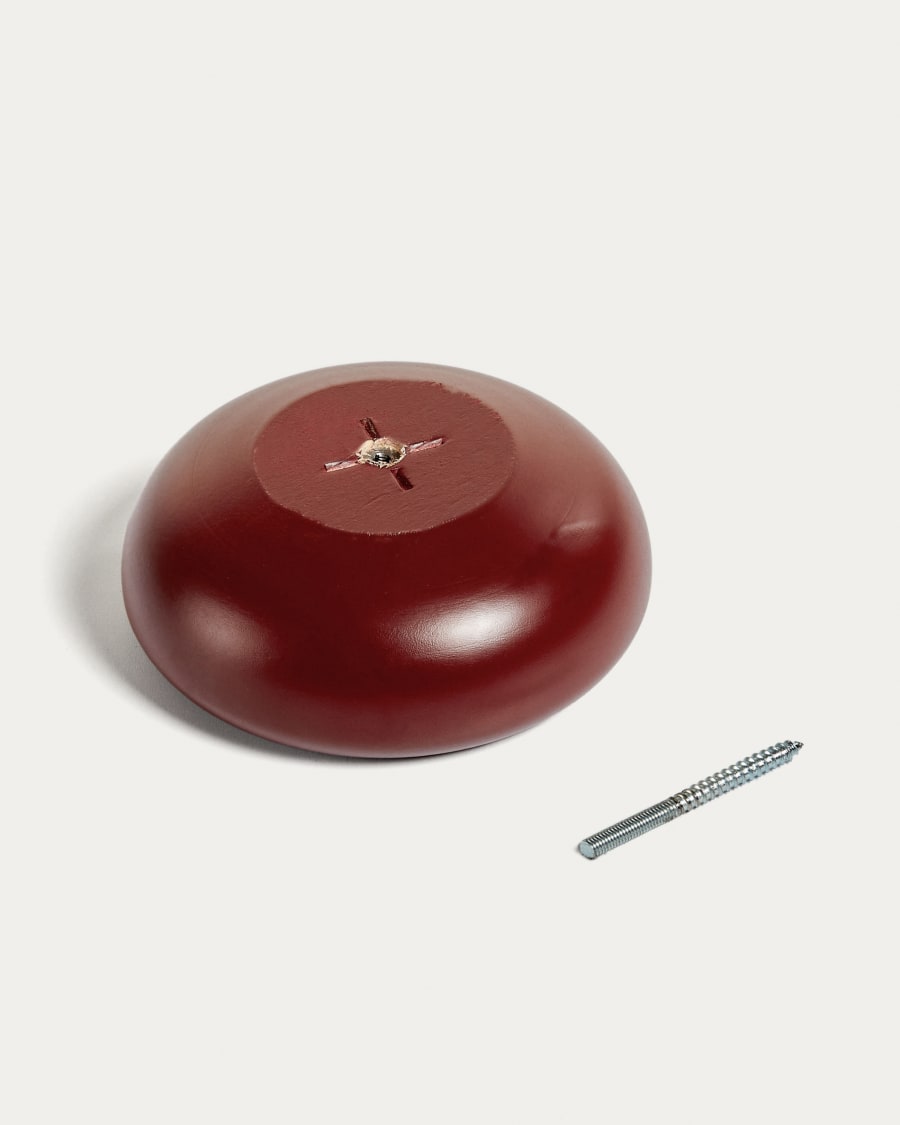Nadue set of 3 solid beech wood wall hooks with a maroon finish