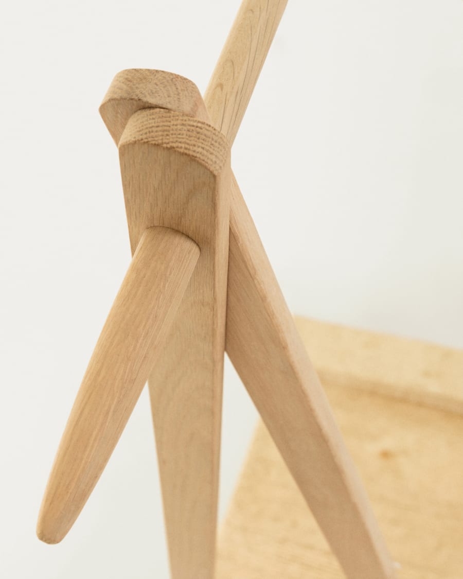 Natane birch wood and rattan clothing rail, 95 x 152 cm