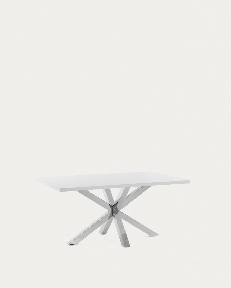 Argo table 160 cm white melamine stainless steel legs