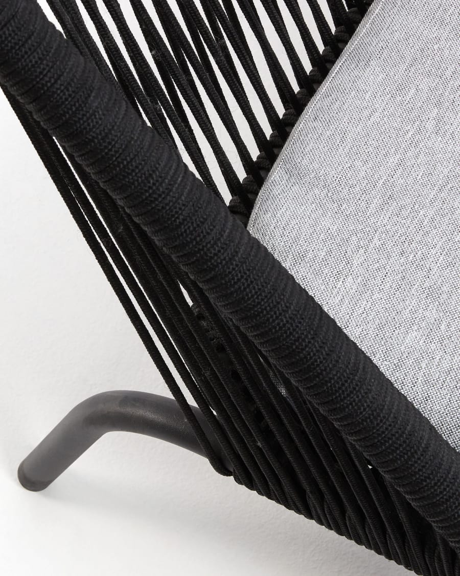 Shann 2 seater sofa in black cord, 121 cm