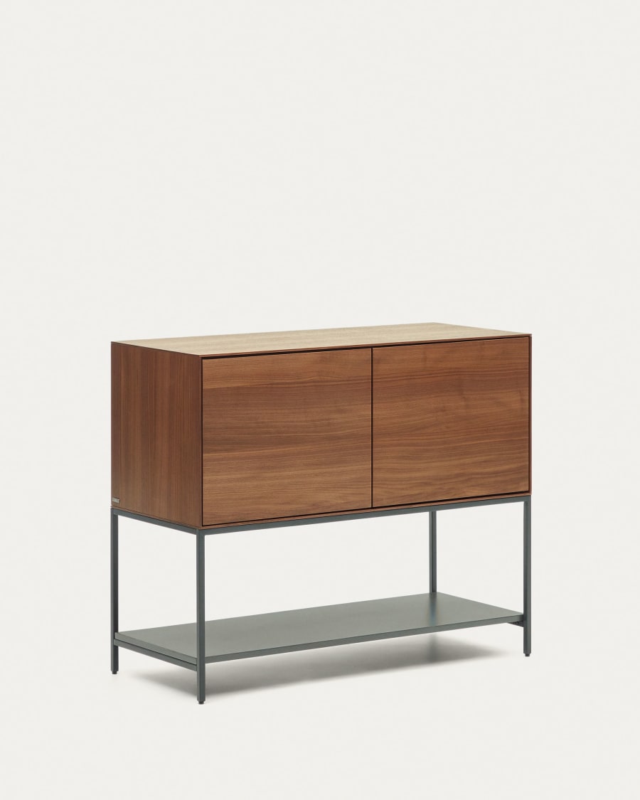 Vedrana 2 door sideboard in walnut veneer with steel legs, 97.5 x 80 cm