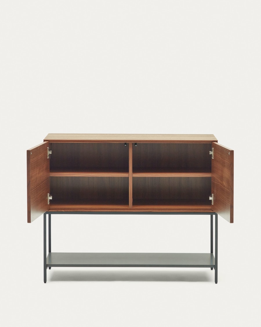 Vedrana 2 door sideboard in walnut veneer with steel legs, 97.5 x 80 cm