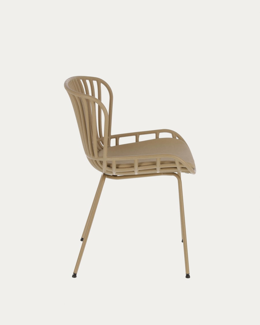 Surpik Stuhl mit Stahlbeinen in Beige