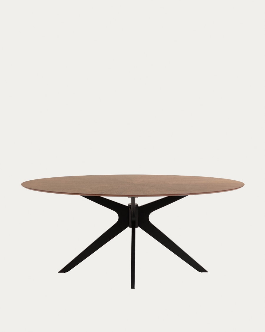 Naanim table with walnut veneer and legs in a black finish, 180 x 110 cm.