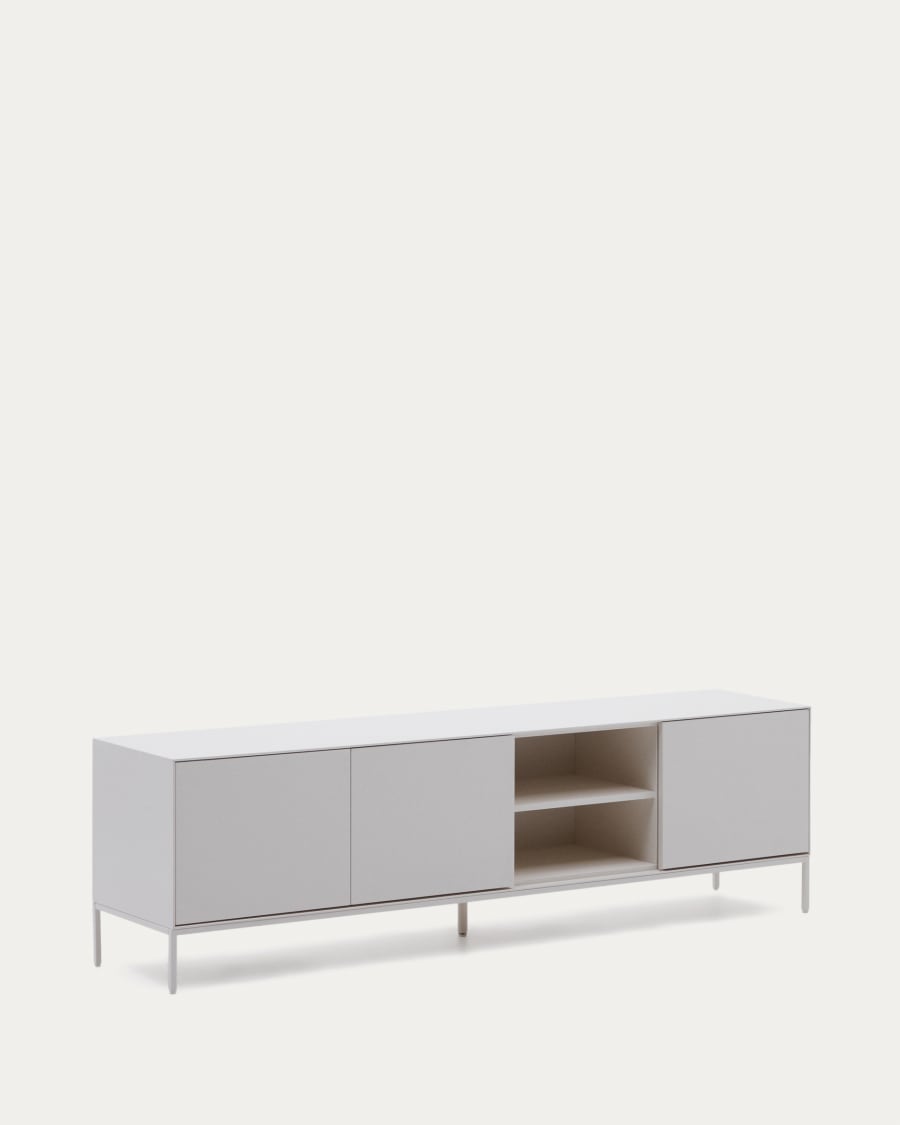 Vedrana TV 3-door cabinet white lacquered MDF 195 x 55 cm