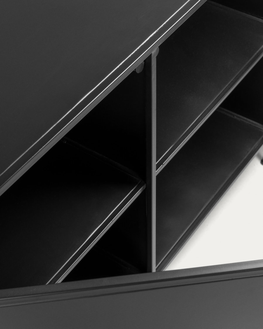 Shantay metal sideboard in a painted black finish with 3 doors, 160 x 72 cm