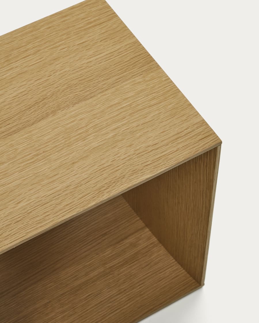Litto set of 4 modular shelving units in oak wood veneer, 168 x 76 cm