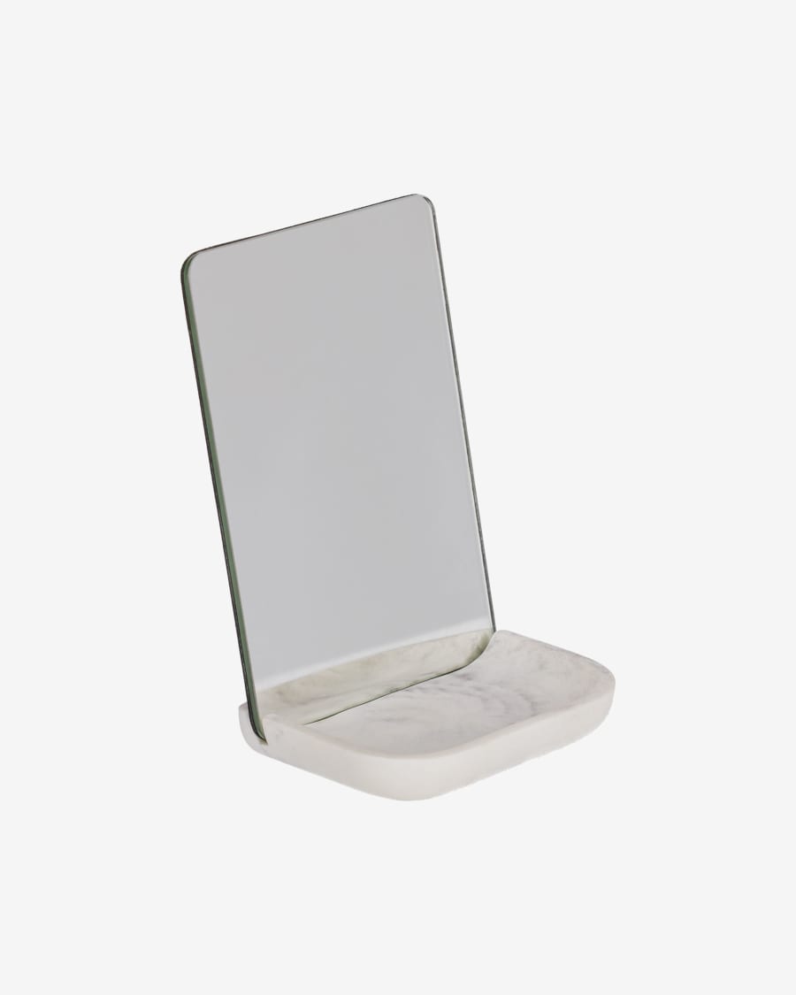 Sharif mirror with white resin base